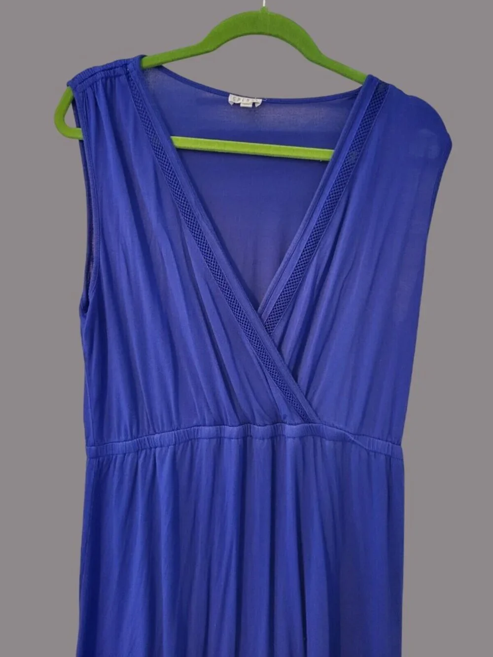 V-Neck Maxi Dress Sz XL Royal Blue Sleeveless Spense Women's Extra Large - Picture 2 of 9